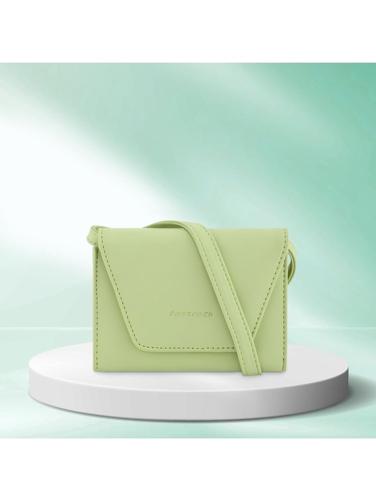 fastrack accessories Fastrack Green Women's Compact Sling Bag with Semi Pu Belt-picture-30