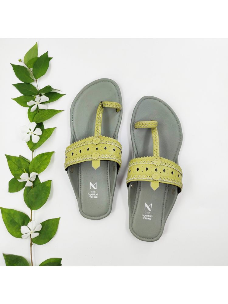 The Madras Trunk Grey Green Kolhapuris
