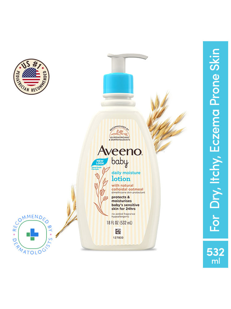 Aveeno Baby Daily Moisture Lotion | Oatmeal Face & Body Moisturizer for Dry, Itchy & Sensitive Skin