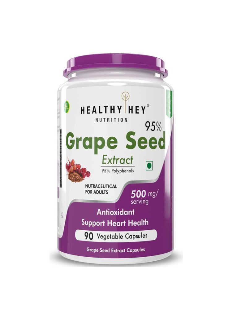 HealthyHey Nutrition Grape Seed Extract - Maximum Strength - Veg Capsules-image-1