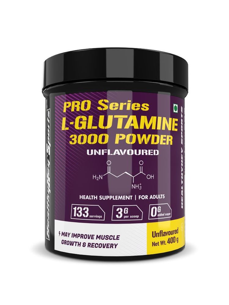 HealthyHey Sports Glutamine Powder, Muscle Growth And Recovery - Unflavoured-image-43