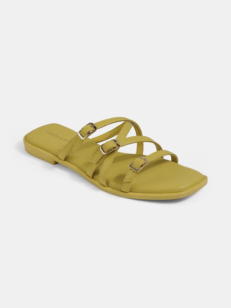 Lemon & Pepper Women Green Flats-picture-23