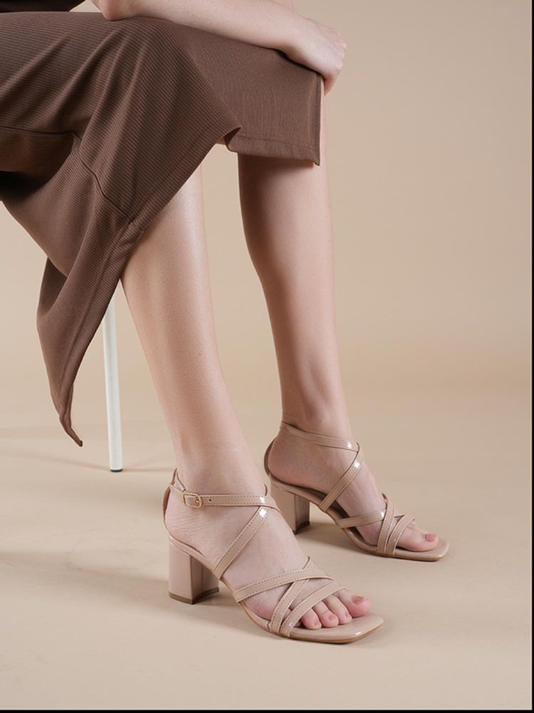 MOZAFIA Women Beige Block Heels-image-10