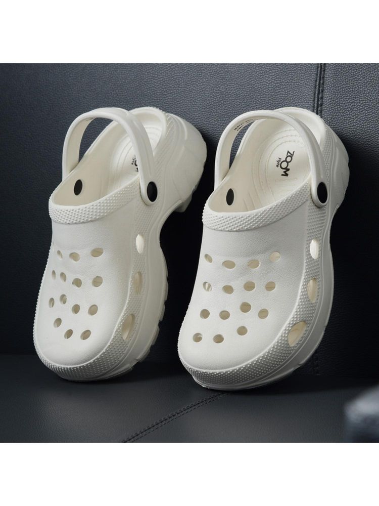 Zoom Shoes Women White Strap Ultra Soft Comfortable Waterproof Daily Clogs-image-3