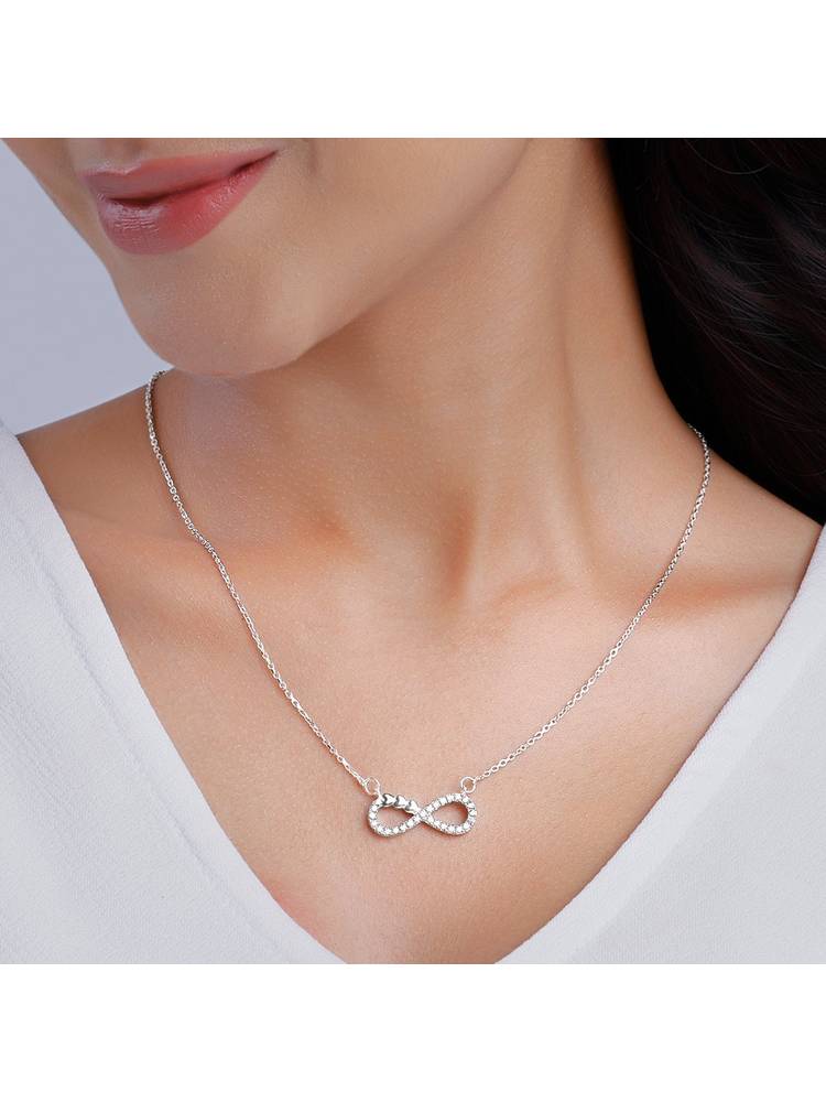 Giva 925 Sterling Silver Infinity Heart Pendant With Link Chain For Women-picture-11