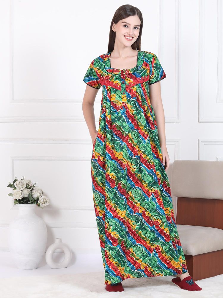 Sweet Dreams Womens Printed Nightdress Multi-Color-picture-24