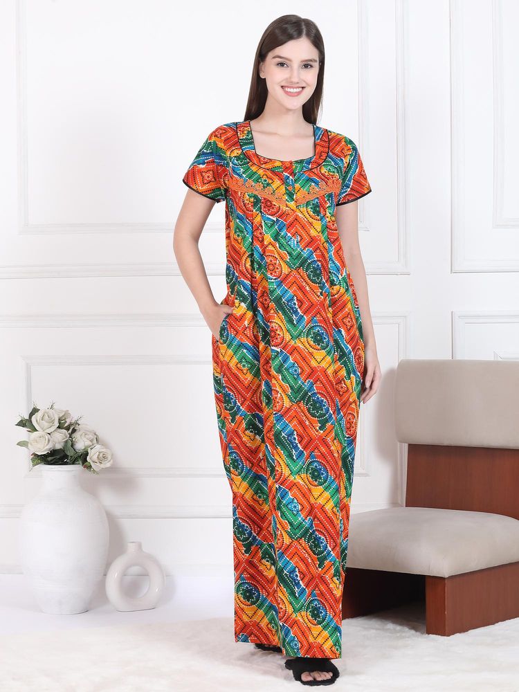 Sweet Dreams Womens Printed Nightdress Multi-Color-picture-14