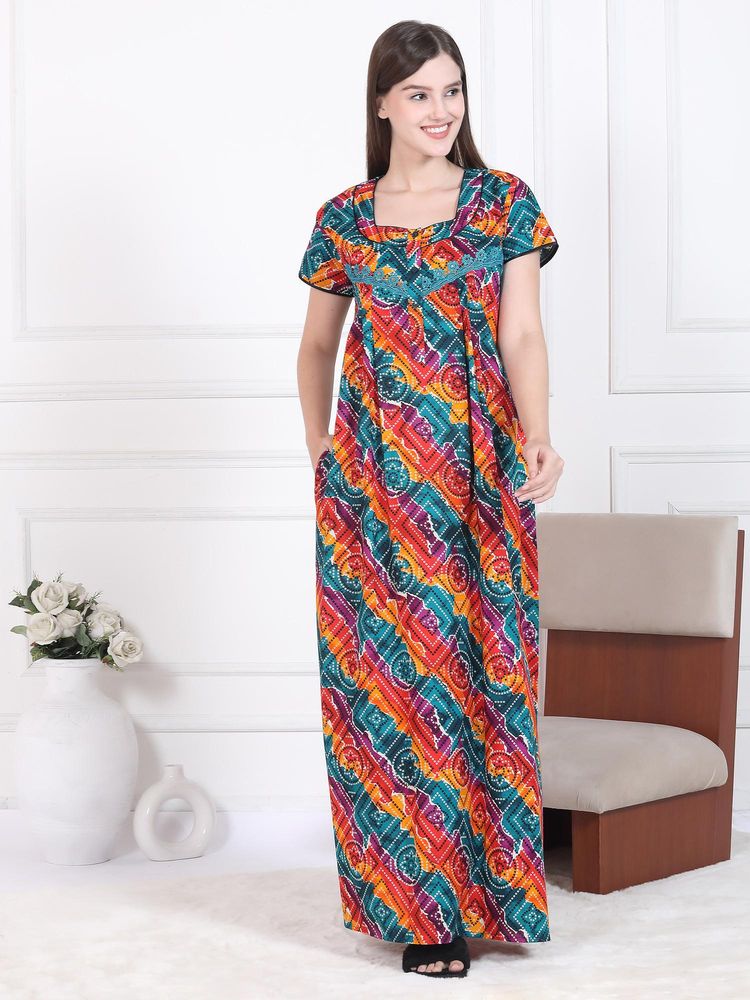 Sweet Dreams Womens Printed Nightdress Multi-Color-picture-25