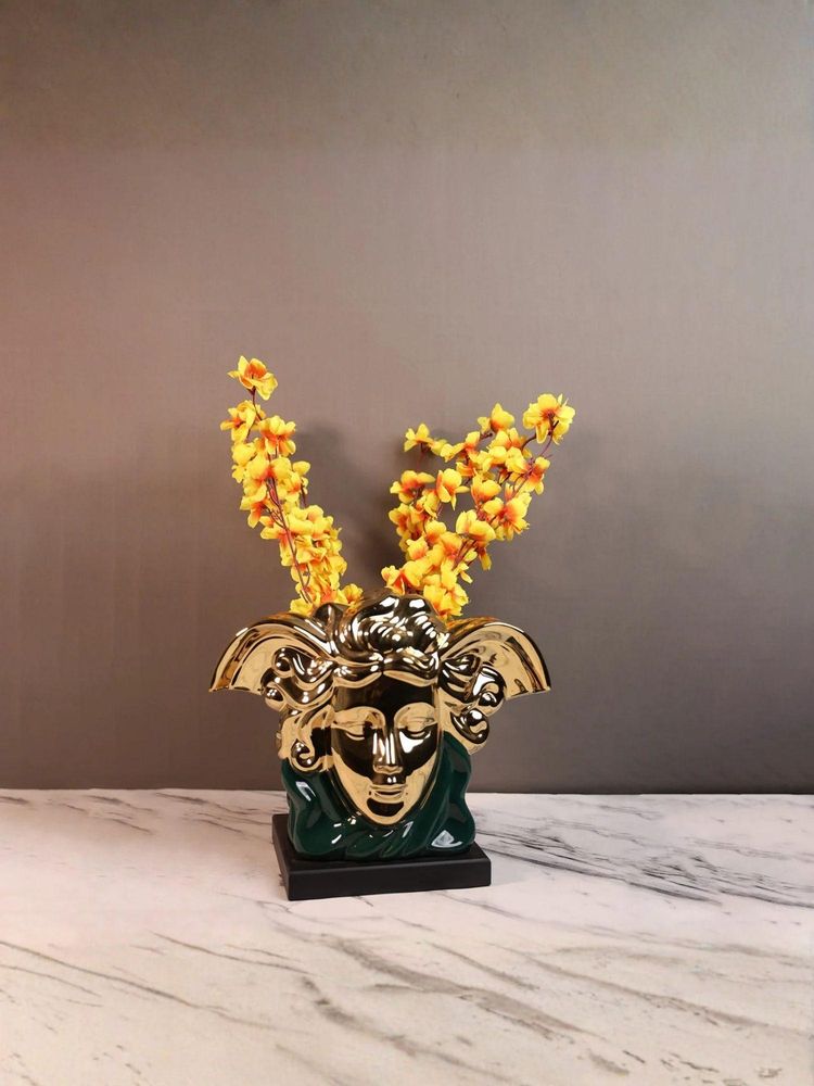 Smokey Cocktail Medusa Face Decor Vase-image-1
