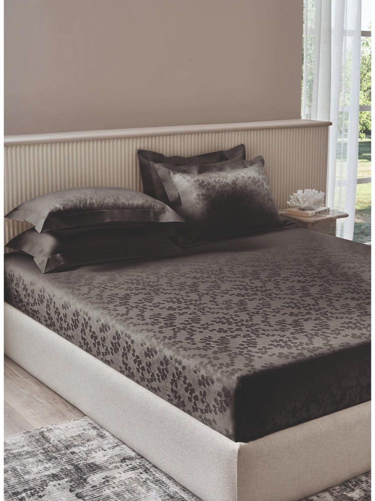 SANSAAR A D'DECOR BRAND LIVE CONSCIOUSLY Charcoal Grey King Bedsheet with 2 Pillow Covers-picture-12