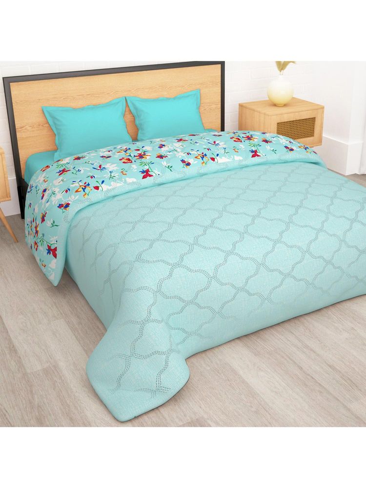 Story@Home Printed Double Comforter For Ac Room (Blue)-image-1