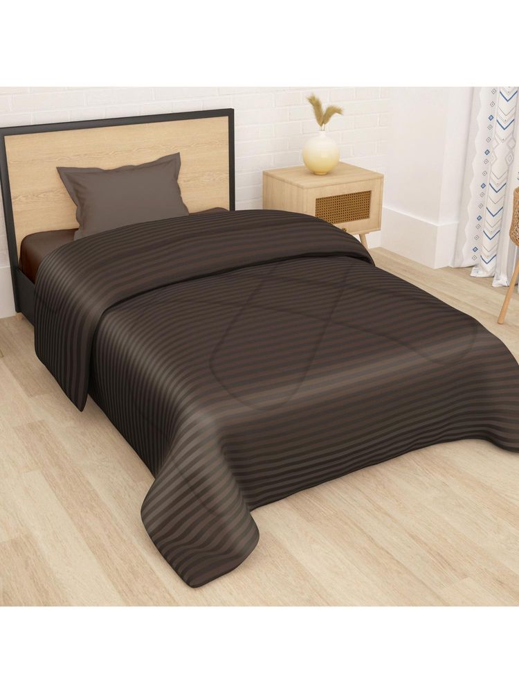 Story@Home Brown Microfiber 180 Gsm Fusion Reversible Single Comforter (Brown)-picture-26