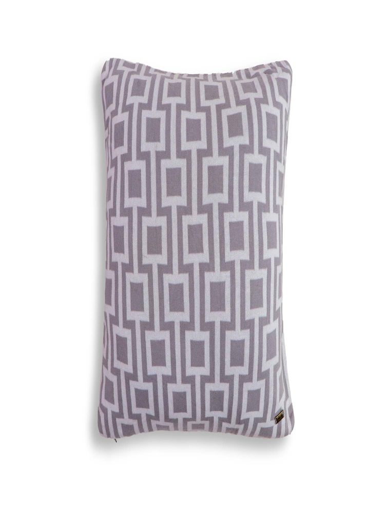PLUCHI Box Cotton Knitted Decorative White & Grey Color 20 X 20 Inches Cushion Cover (20x20 Inches)-image-41