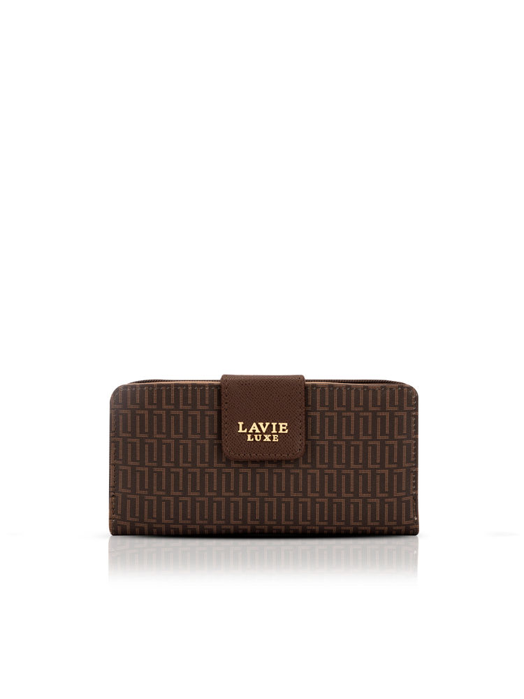 Lavie Luxe Mono Mia25 Womens Bifold Zip Brown Wallet (L)-image-23