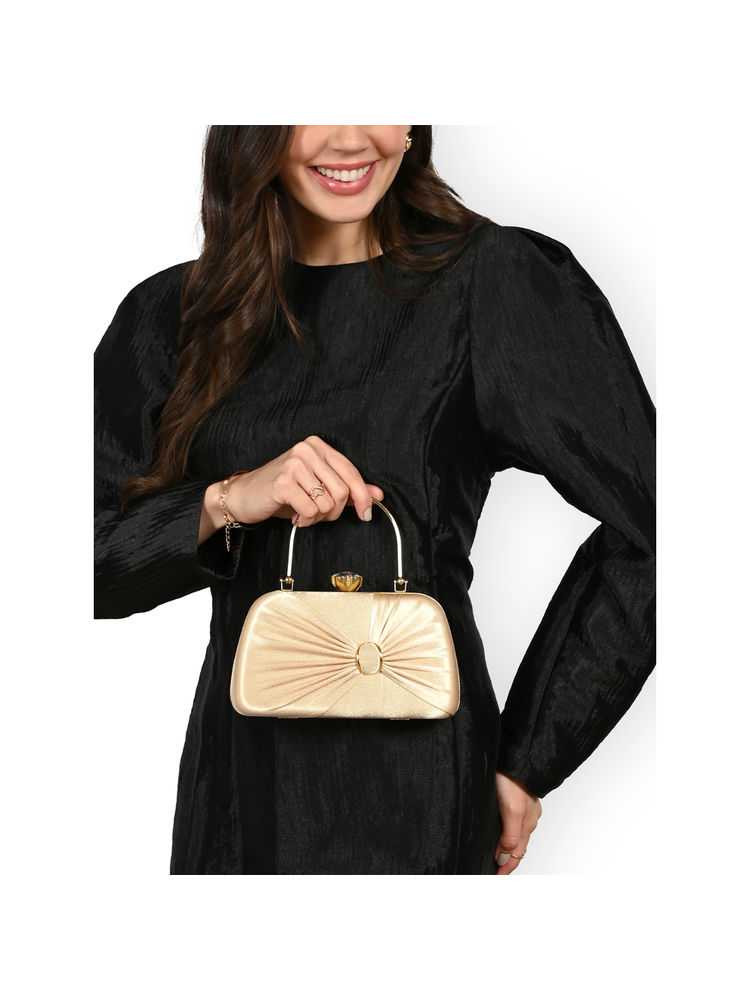 Lavie Womens Gold Wink Framed Clutch with Detachable Strap (S)-picture-25