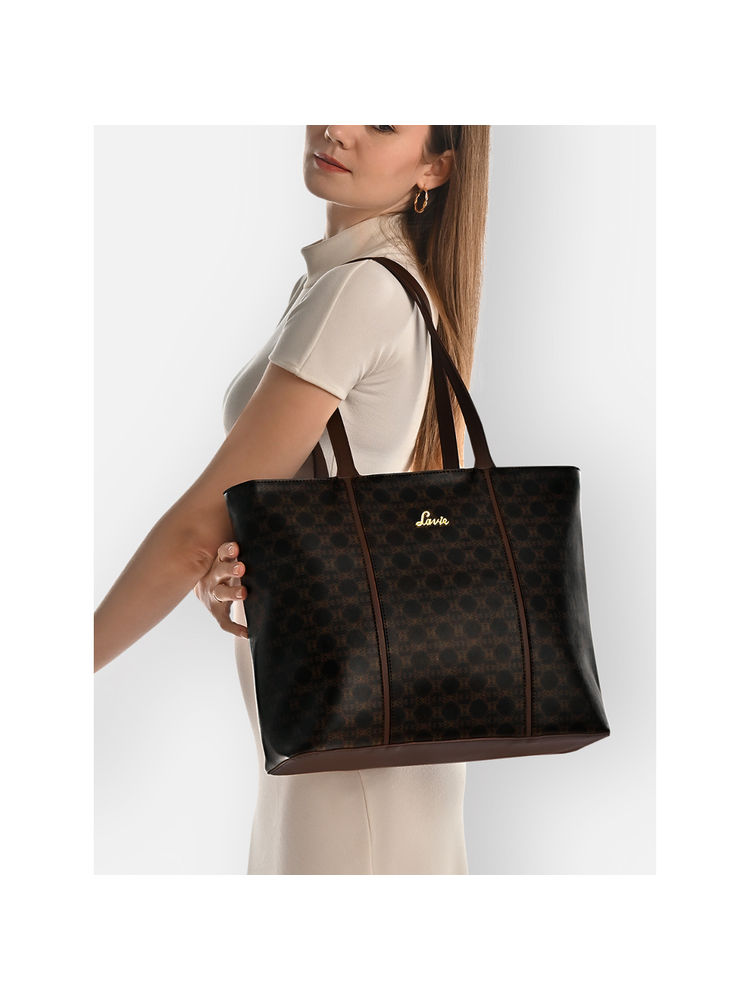 Lavie Womens Black Mono Neghan Tote Bag (L)-image-18