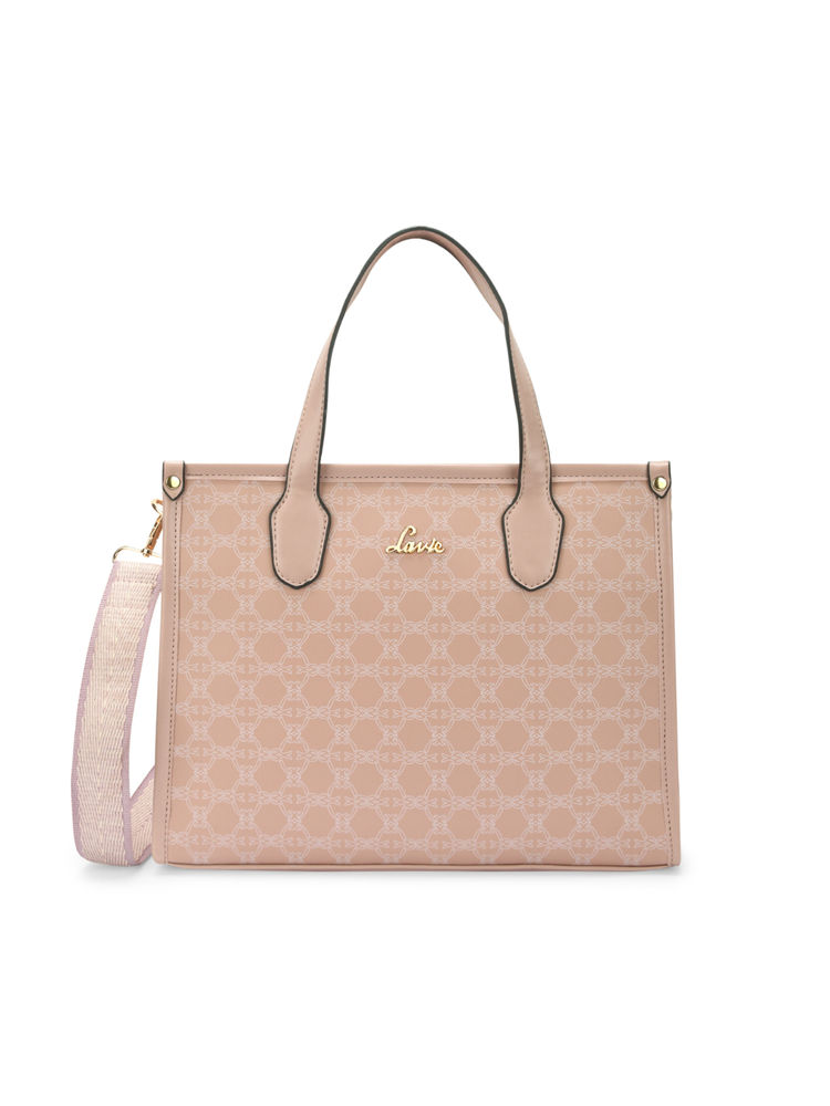 Lavie Womens Pink Mono Kelissa Satchel with Detachable Strap (L)-image-45