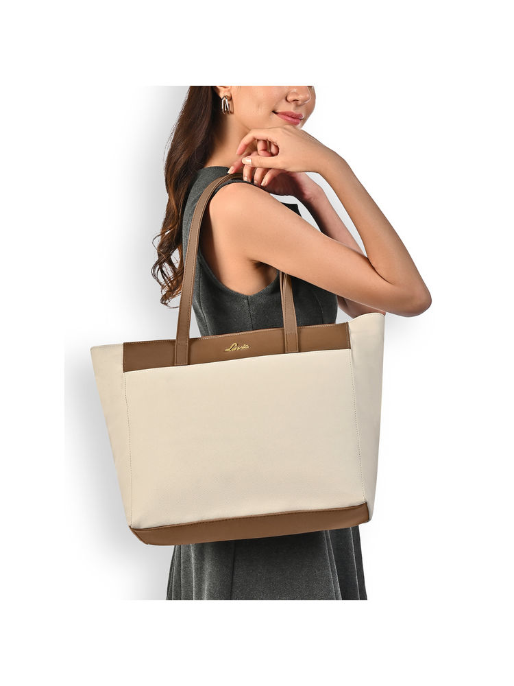 Lavie Womens Off White Eliana Colorblock Tote Bag (L)-picture-31