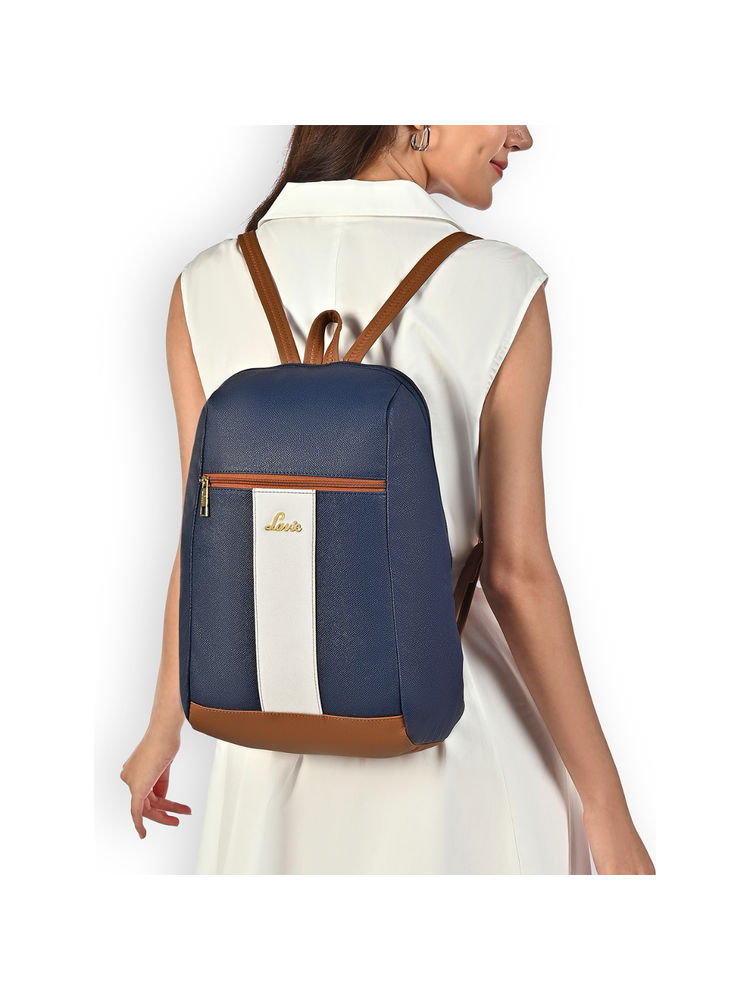 Lavie Womens Navy Blue Colorblock Cobie Backpack (S)-image-27