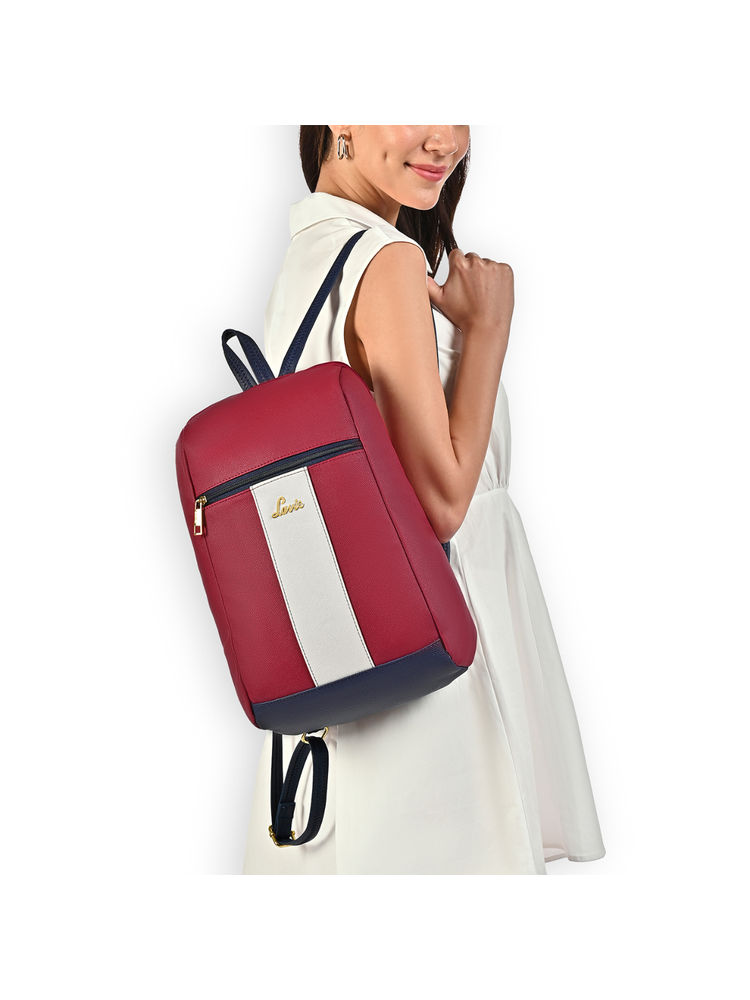 Lavie Womens Red Colorblock Cobie Backpack (S)-picture-27