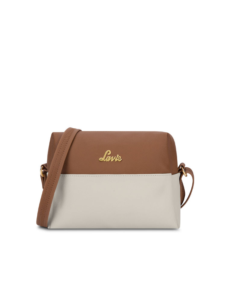 Lavie Womens Off White Ellen Colorblock Horizontal Sling Bag (S)-image-1
