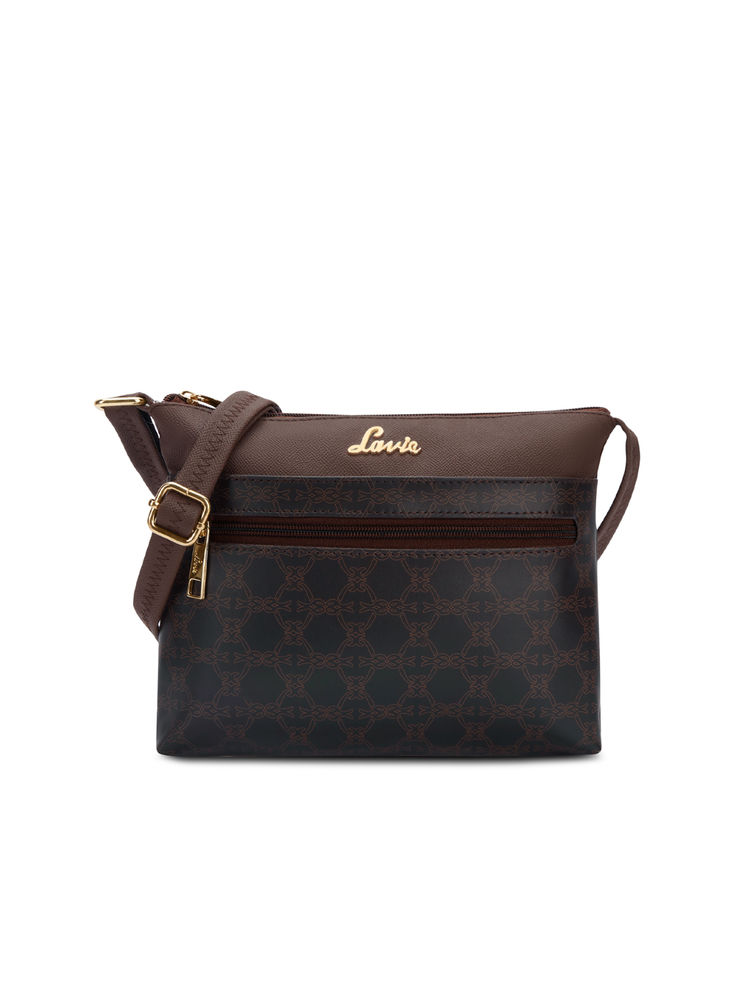 Lavie Womens Black Mono Lucille Top Zip Sling Bag (M)-picture-16