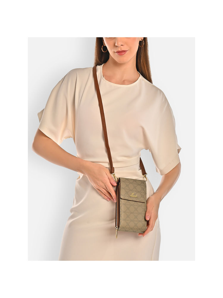 Lavie Womens Taupe Zally Vertical Zip Mup Sling Bag (S)-picture-12
