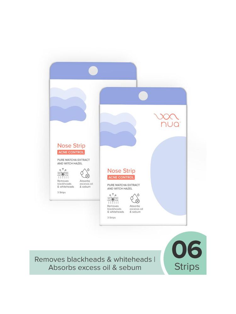 Nua Nose Strip Pure Matcha and Witch Hazel, 100% Natural Extracts Works - Pack of 2