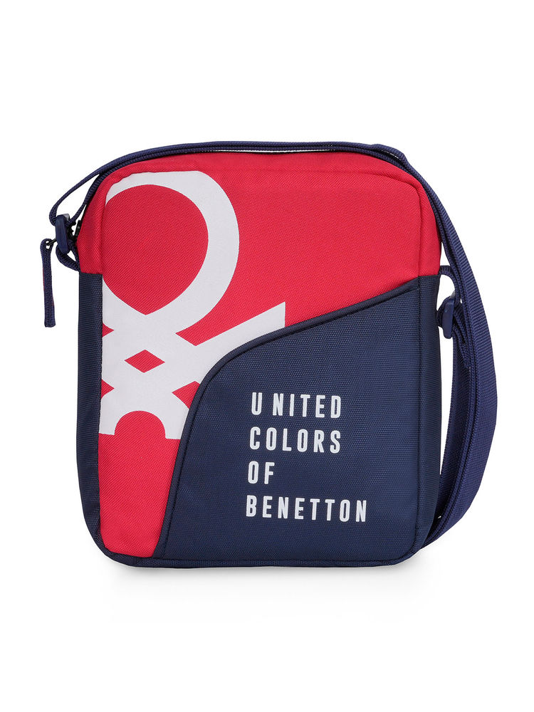 United Colors of Benetton Aquino Unisex Polyster Crossbody Bags & Cases - Red & Navy Blue-image-6