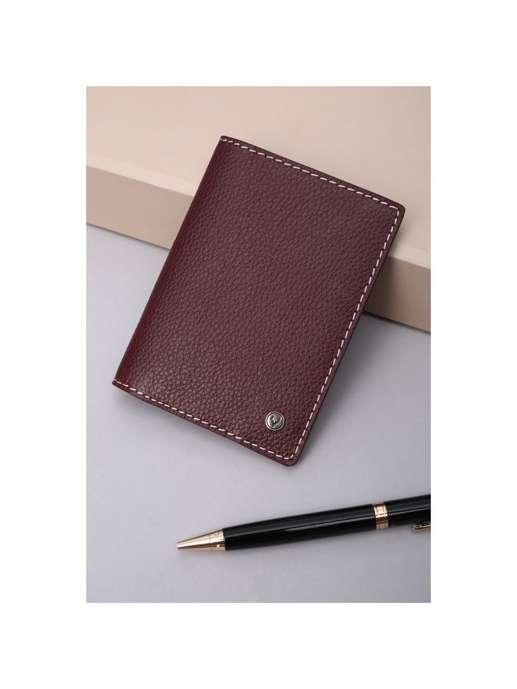 Allen Solly Men Maroon Textured Leather Wallet-picture-12