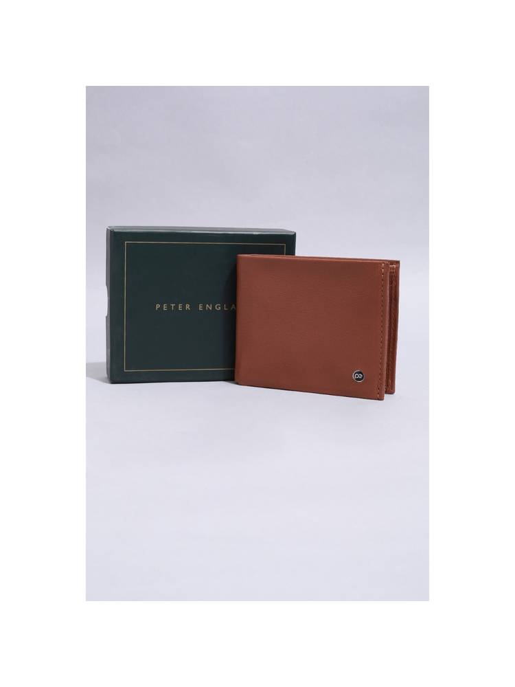 Peter England Men Tan Textured Leather Wallet-picture-13