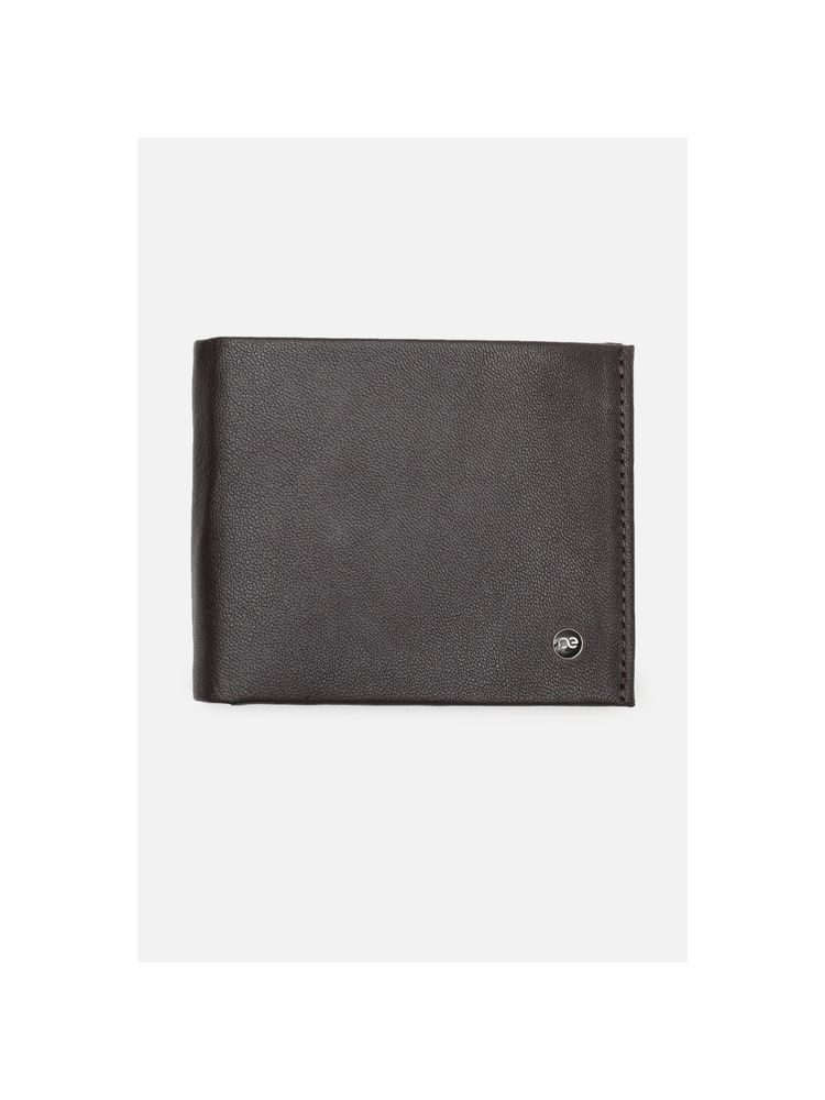 Peter England Men Brown Textured Leather Wallet-image-44