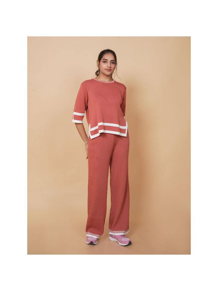 Ansee by Addery Peach Round Top with Pant (Set of 2)-image-10