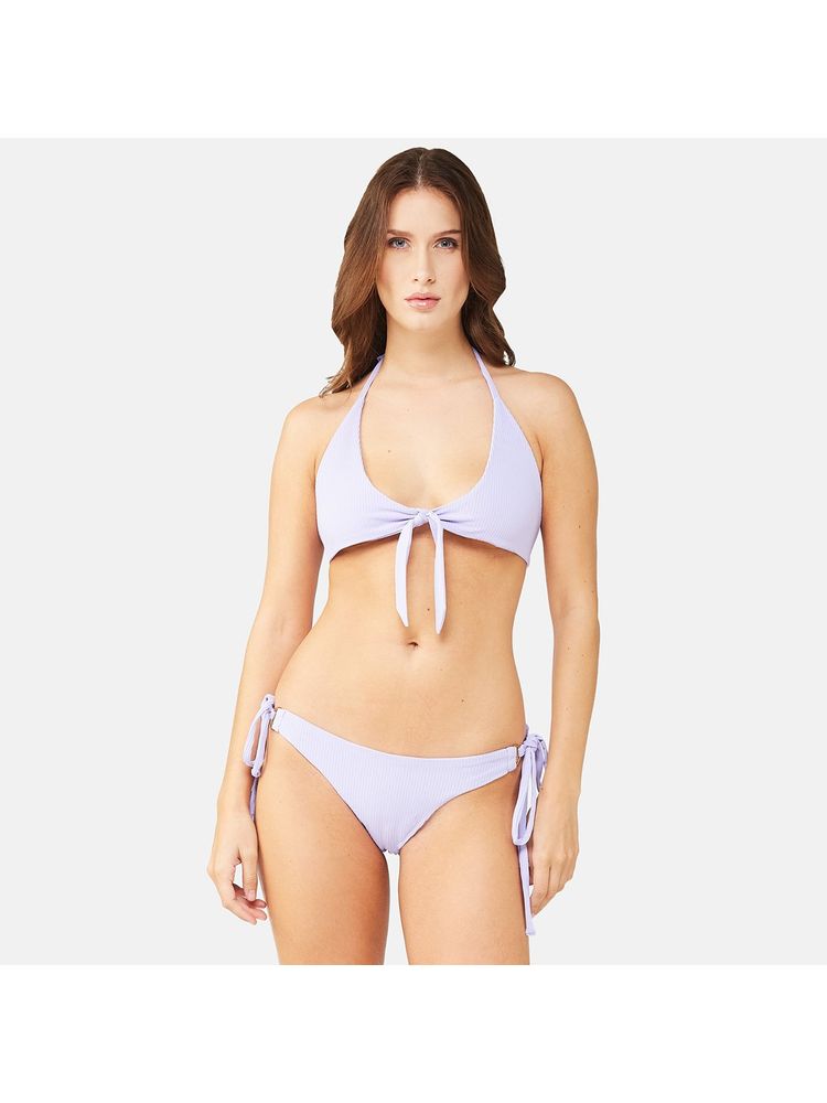 Secrets By Zerokaata Women Stretchable Ribbed Halter Swim Bikini Set-picture-18