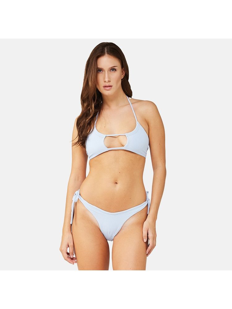 Secrets By ZeroKaata Women Stretchable Ribbed Halter Swim Bikini Set-image-47