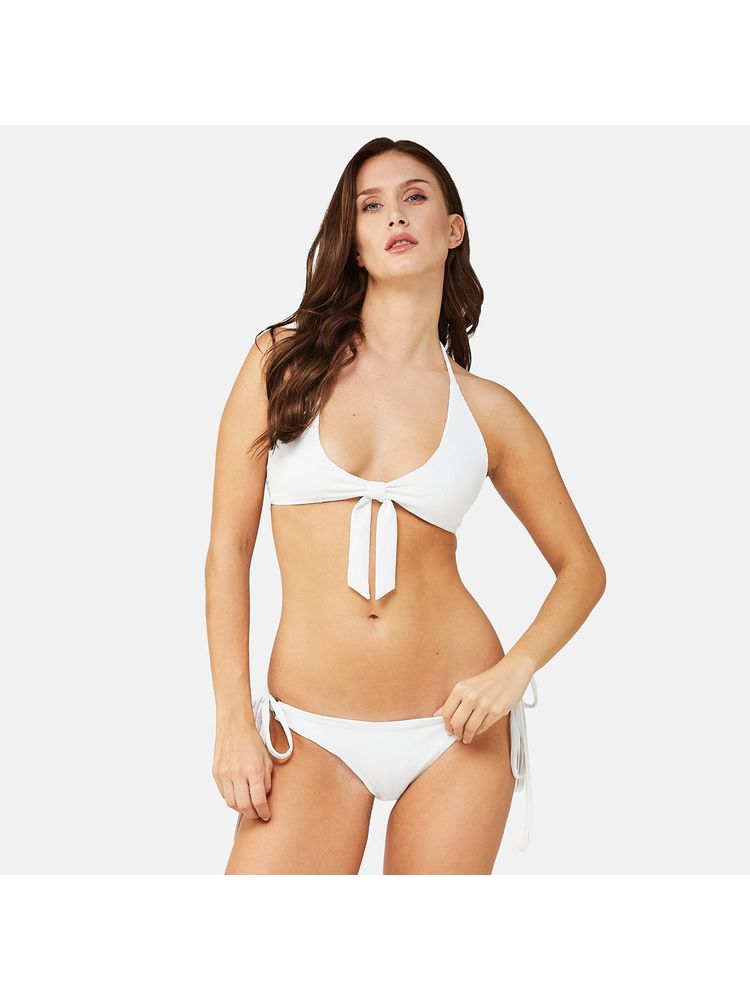 Secrets By Zerokaata Women Stretchable Ribbed Halter Swim Bikini Set-picture-14