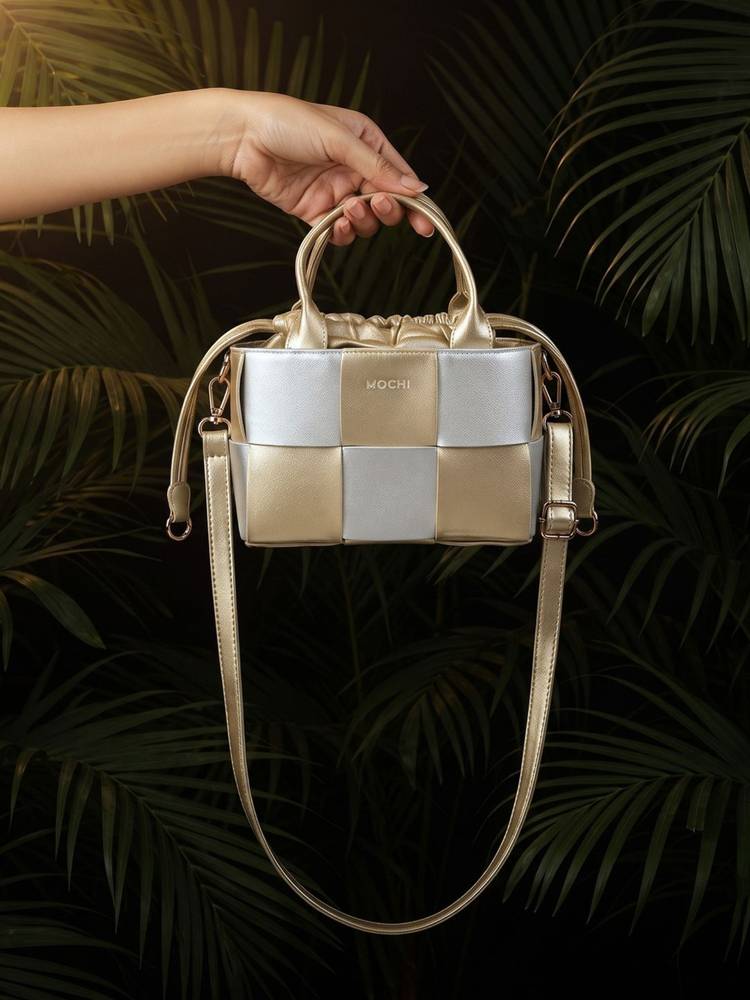 Mochi Gold Satchel Bag with Detachable Strap-picture-19