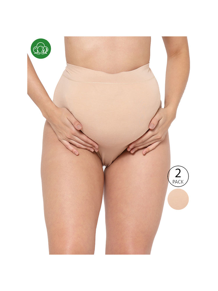 Inner Sense Organic Cotton Antimicrobial Maternity Panty - Nude (Pack of 2)-picture-25