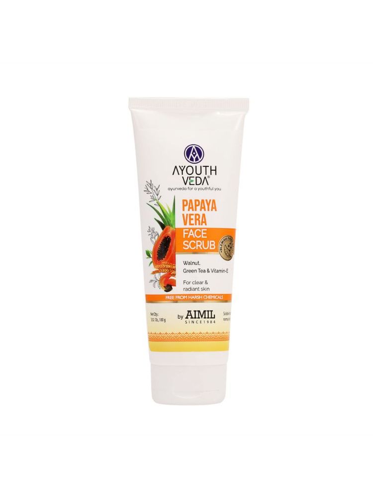 Ayouthveda Papaya Vera Face Scrub Enriched with Walnut, Green Tea & Vitamin E For Radiant Skin-picture-28