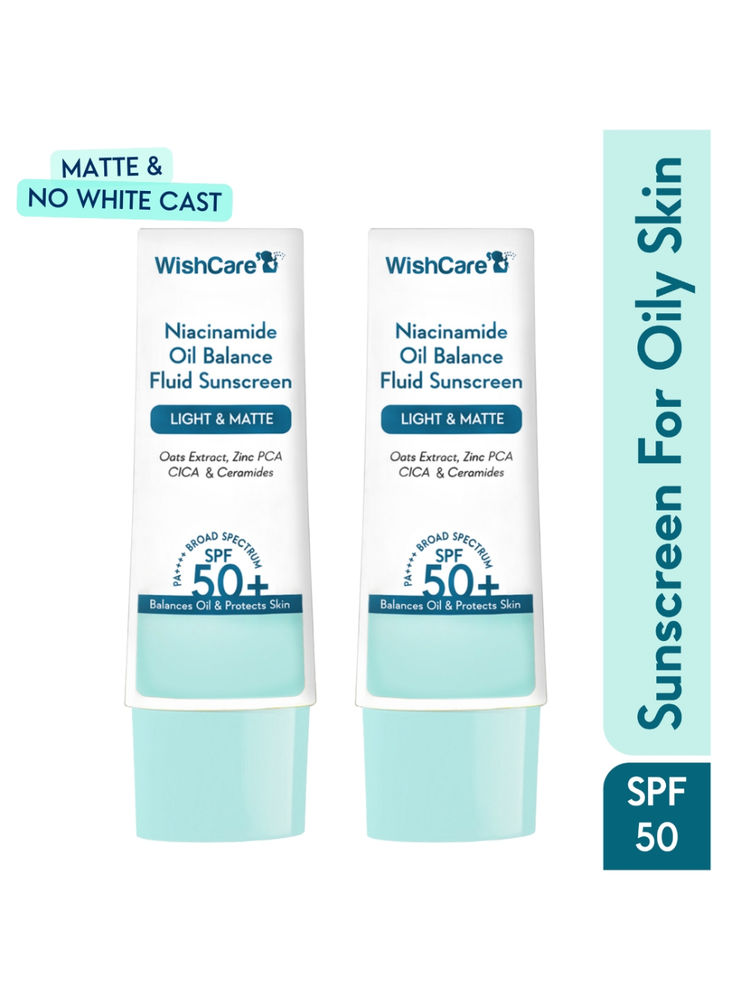 Wishcare Oil Balance Fluid Sunscreen And 2:1:3 NMF Water Gel Mositurizer For Oily & Sensitive Skin-image-20