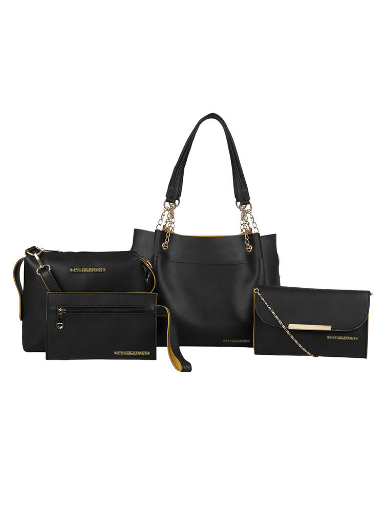 Bagsy Malone Black Women Tote Combo Set Of 4