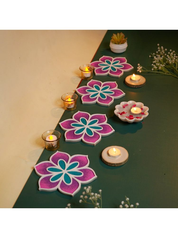 Island Rangoli Garv Motif - Set Of 10 (6 Inches) Floatable Rangoli-picture-15