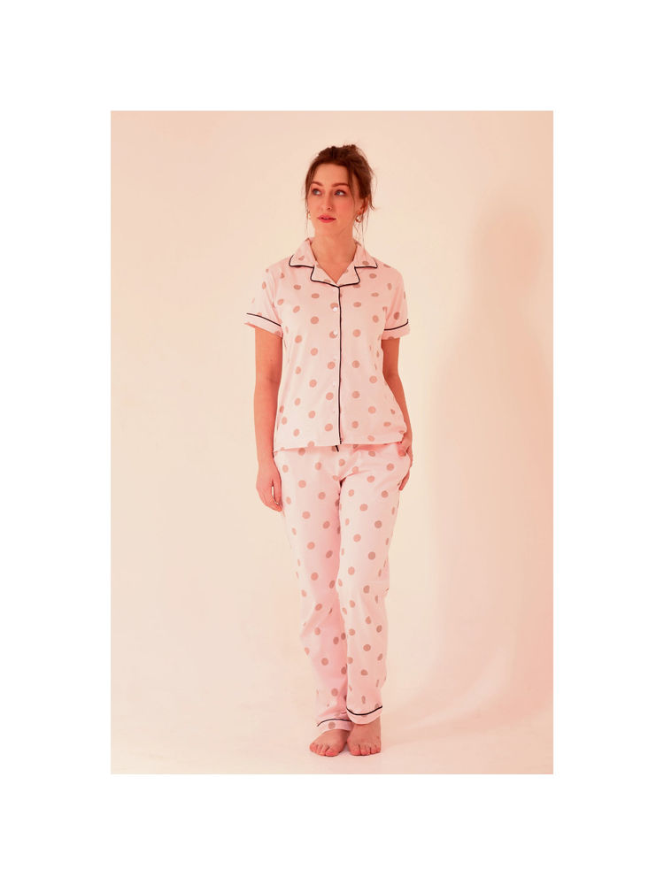 NAP STORY Women Pink Polka Dots Half Sleeve Shirt with Pyjama (Set of 2)-picture-11