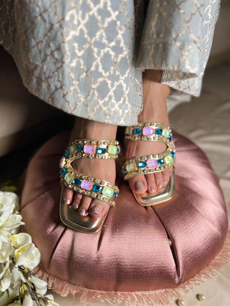 Sandal Stories Noor Multi Embellished Luxe Flats-image-6