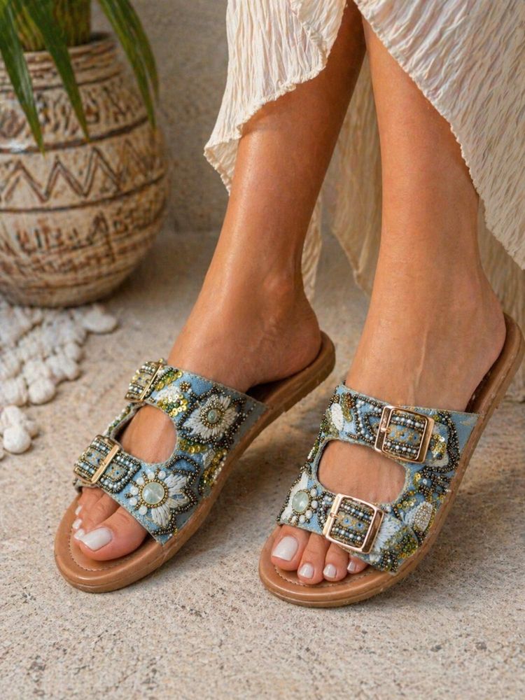 Sandal Stories Sky Blue Luxe Comfort Sandals With Doctor Sole-picture-11