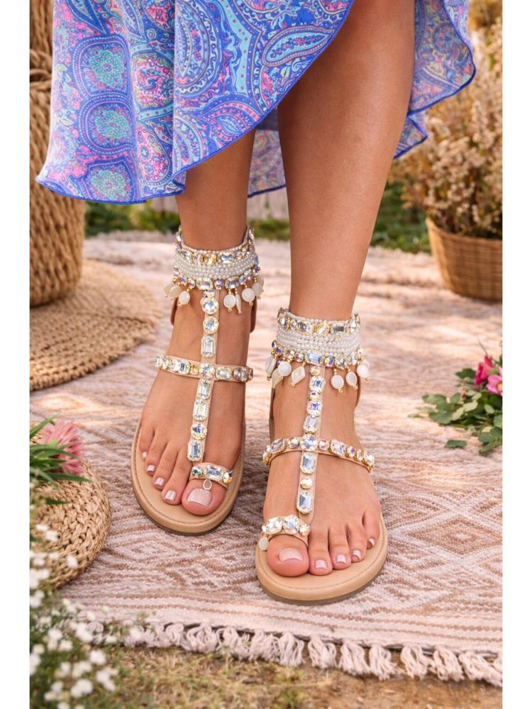 Sandal Stories Diamond Pearl Chic Tie-Up-picture-28