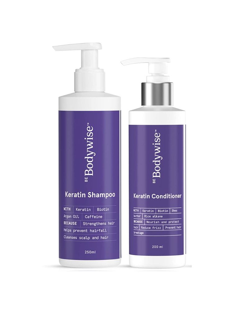 Be Bodywise Hair Nourish Pack (keratin Hair Fall Control Shampoo & Silk Protein Conditioner)