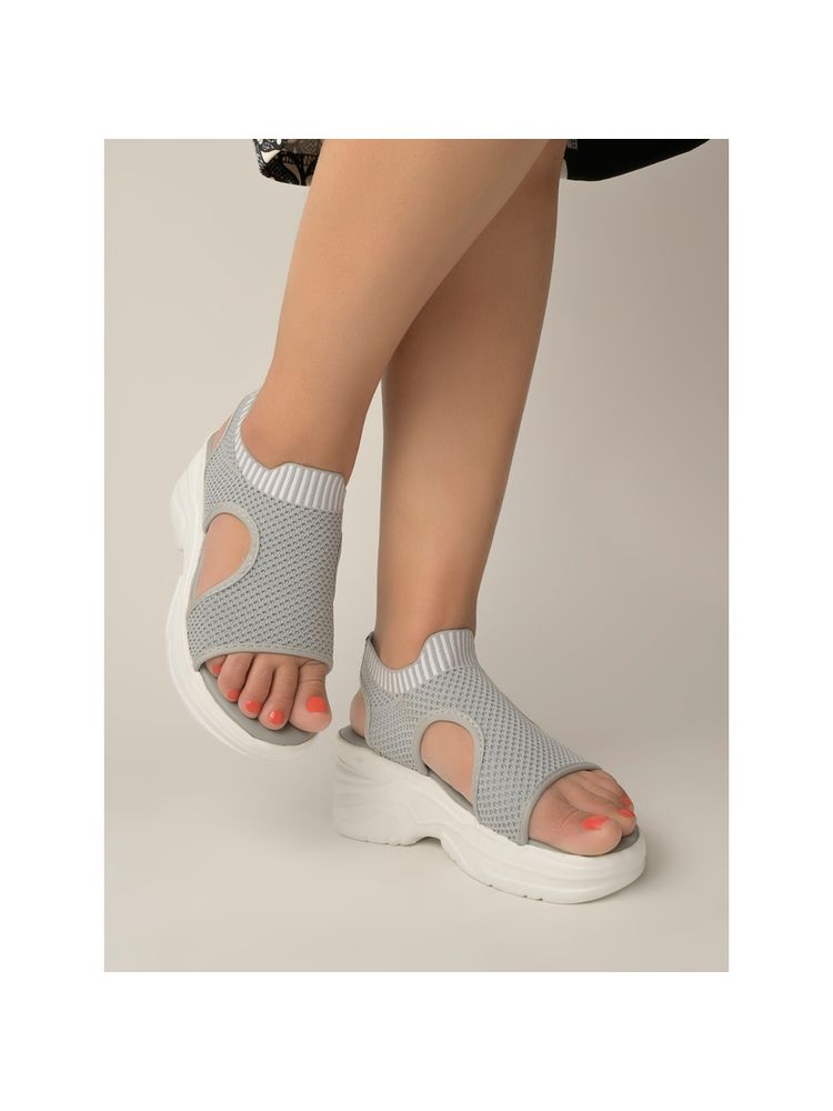 Shoetopia Women Grey Sandals