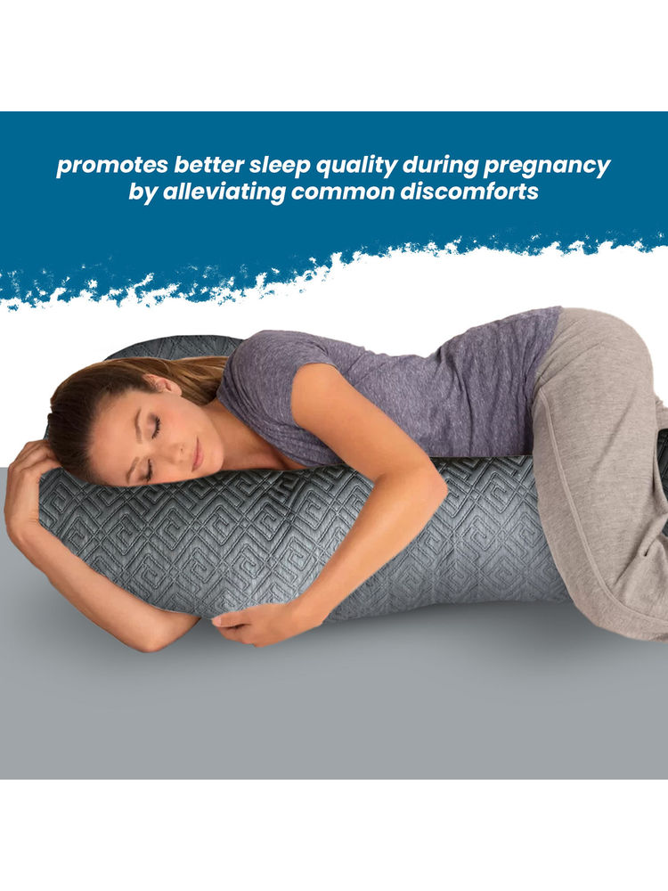 SLEEPSIA Premium Shredded Memory Foam J Shape Pregnancy Pillow for Pregnant Woman Grey-picture-28