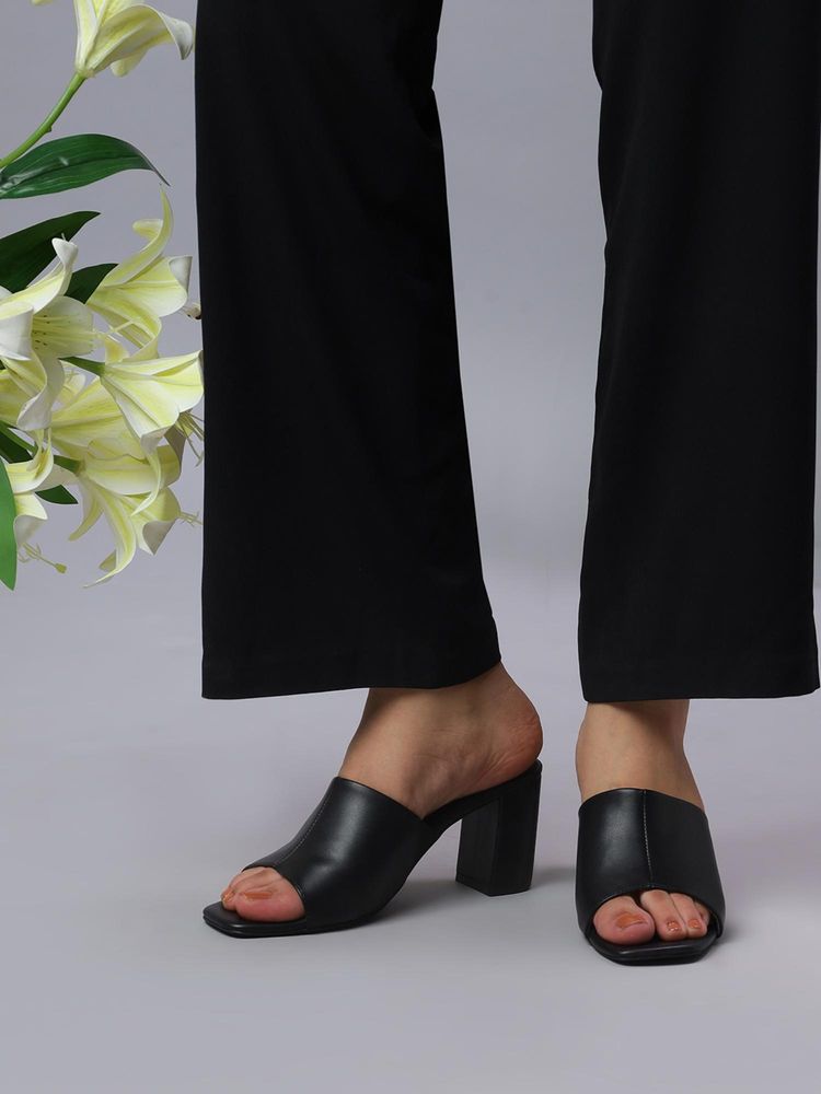 T.ELEVEN Jazz Women Gorgeous Block Black Sandal Heels-image-43